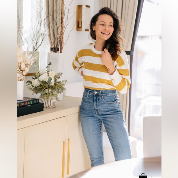 J. Crew Vintage Cotton Terry Relaxed-Fit Pullover Crewneck 90s Rugby Stripe LG - Picture 2 of 13